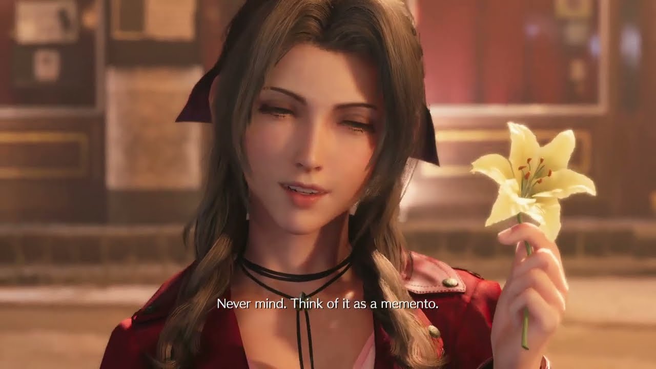 Final Fantasy VII Remake | Romantic Scenes | Aerith Gives Flower | Chapter 2