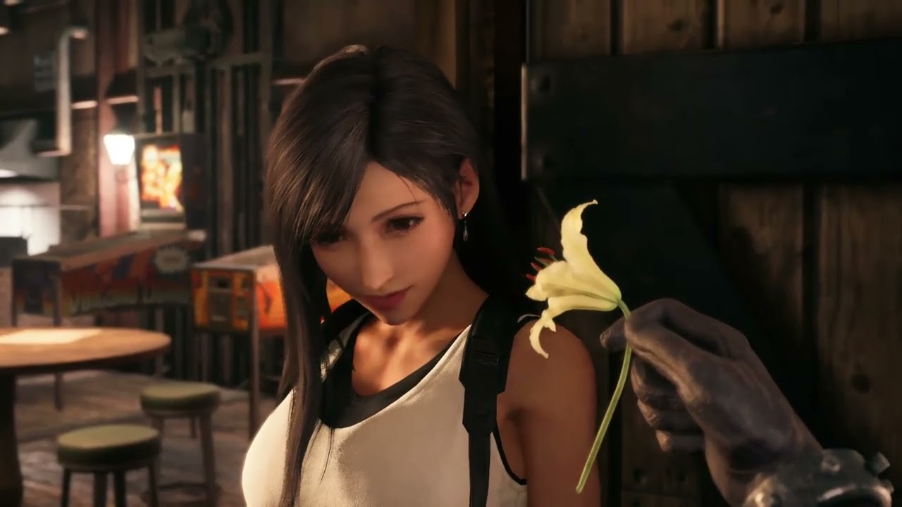 Final Fantasy VII Remake | Romantic Scenes | Cloud Gives Tifa A Flower | Chapter 3