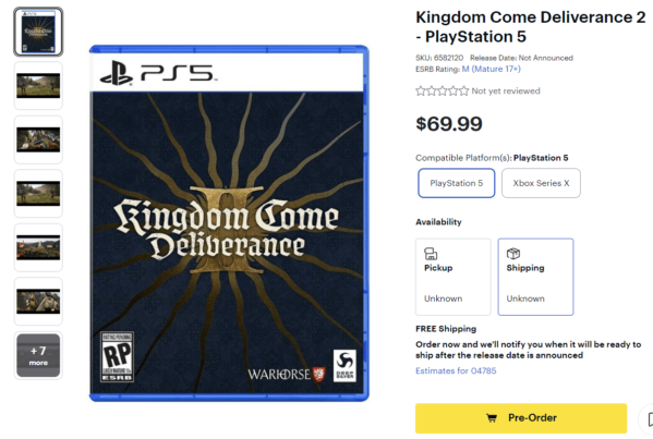 Pre-orders for Kingdom Come | Deliverance II discs for consoles - the price of the game is $70