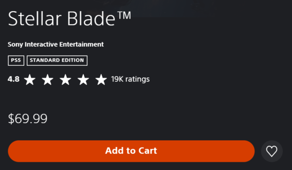 Stellar Blade has been rated 9.1 out of 10 by users on Metacritic